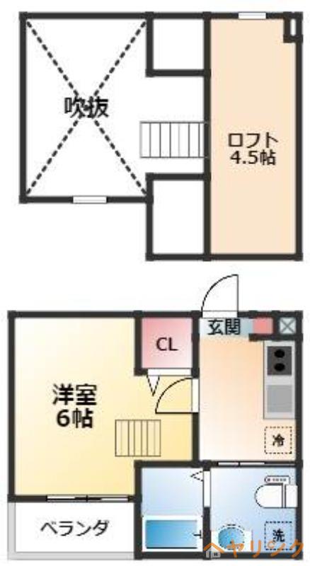 GRACE枇杷島 (1K/2階)の間取り写真