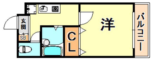 ロイヤルメゾン六甲道(1K/3階)の間取り写真
