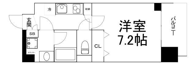 アーバネックス谷町II(1K/11階)の間取り写真