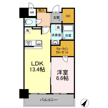 ACT VALORE(1LDK/10階)の間取り写真
