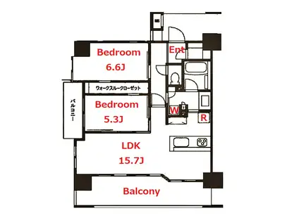 セルアージュ西横浜クリエール(2LDK/3階)の間取り写真