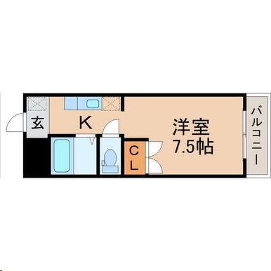 ファーイーストメゾン(1K/4階)の間取り写真