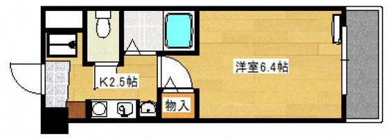 パステル11(1K/2階)の間取り写真