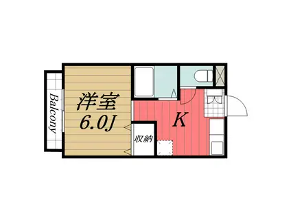 ライブリーハイツ(1K/2階)の間取り写真