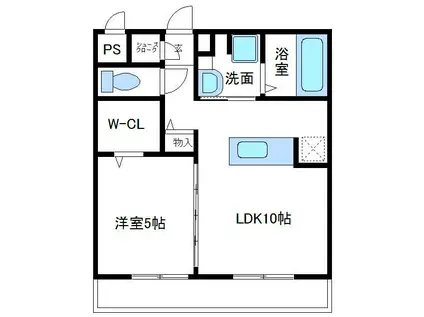 オークスアレイ相模原中央(1LDK/3階)の間取り写真