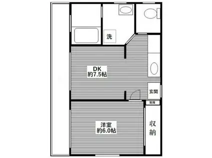 ダイアパレス三宿(1DK/1階)の間取り写真