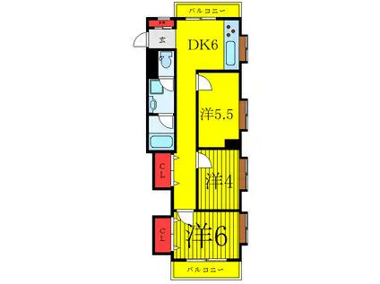 メゾン島田(3DK/1階)の間取り写真