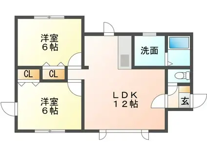 駅前コーポ5番館(2LDK/2階)の間取り写真