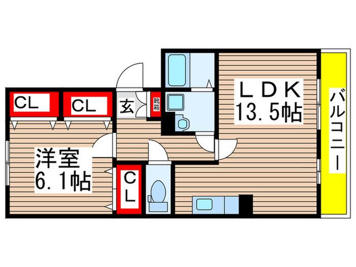 ヴィオラ フィオーレ(1LDK/3階)の間取り写真