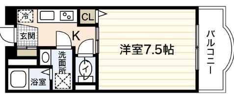 ソフィアコートリバーサイド天満(1K/5階)の間取り写真