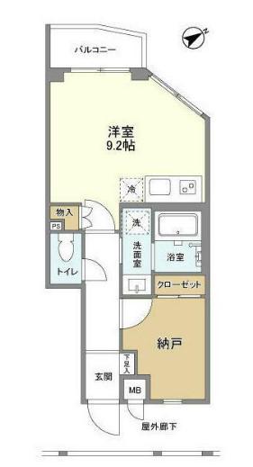 ディームス初台I(ワンルーム/4階)の間取り写真