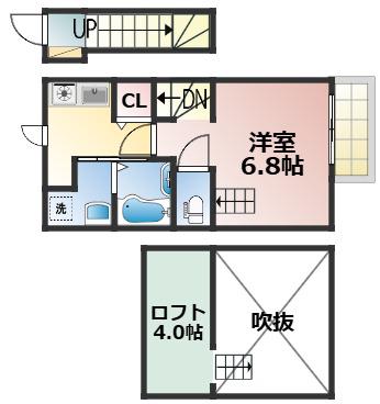 IMAZATOハイツ(1K/2階)の間取り写真