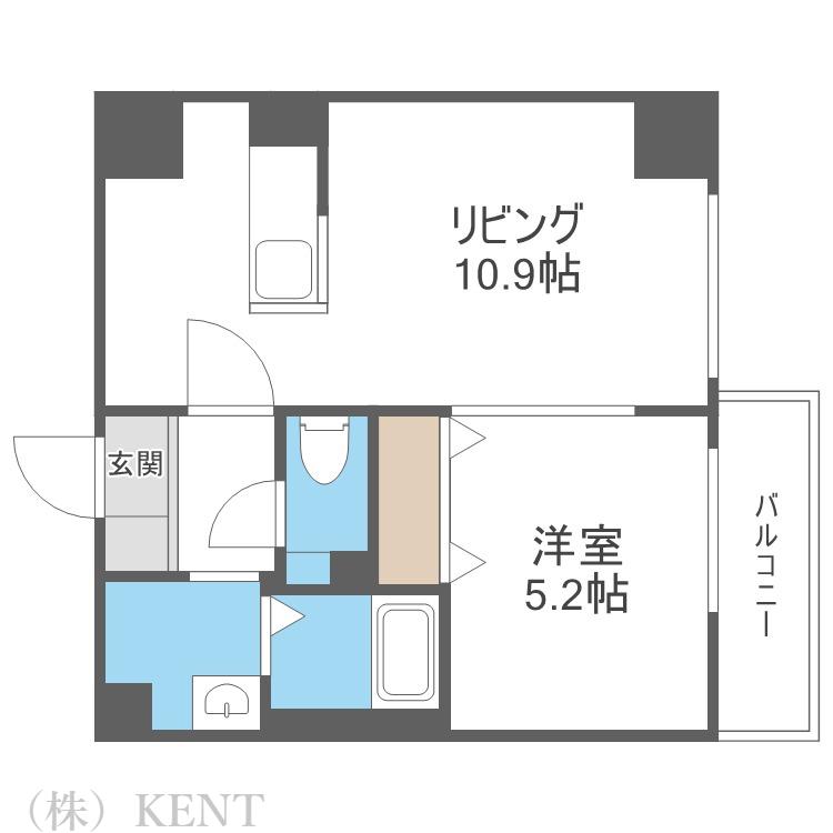 TERRACE K4(1LDK/4階)の間取り写真