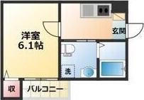 SMILE栄(1K/2階)の間取り写真