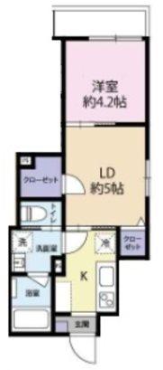 YS中野本町(1LDK/1階)の間取り写真