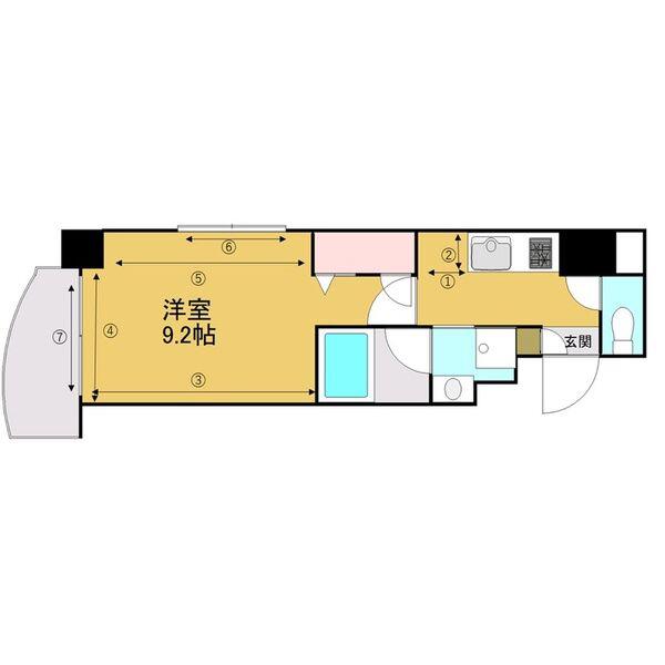 RAFFLE CHIHAYA(1K/5階)の間取り写真