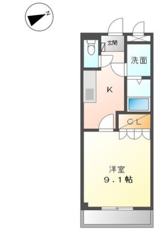 フォレストハウス(1K/1階)の間取り写真