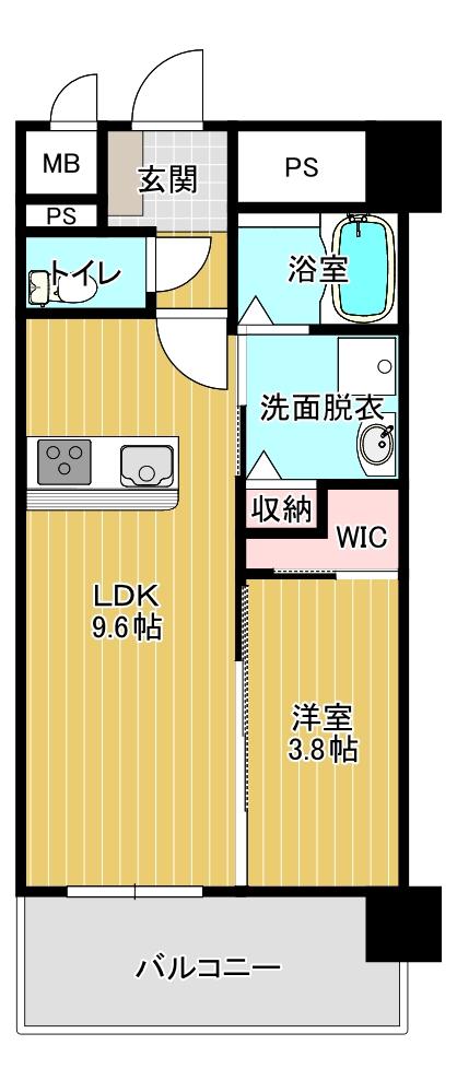リベール大津(1LDK/6階)の間取り写真