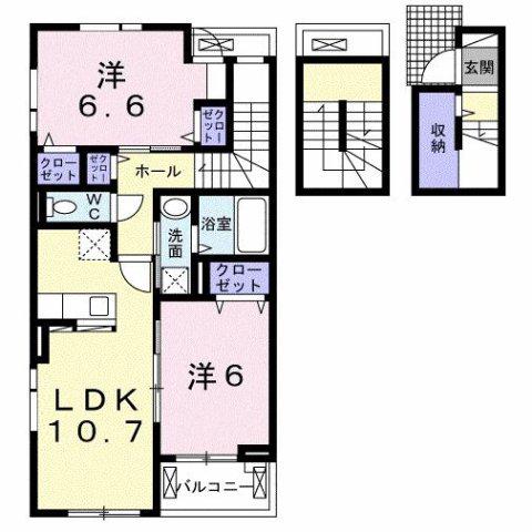 グレイス(2LDK/3階)の間取り写真