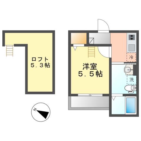 AGNèS(1SK/1階)の間取り写真