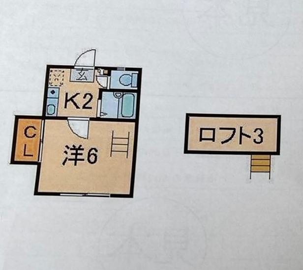 レオパレス南福島第1(1K/1階)の間取り写真