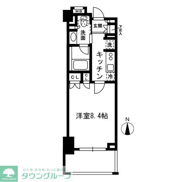 レジディア中落合B棟(1K/4階)の間取り写真