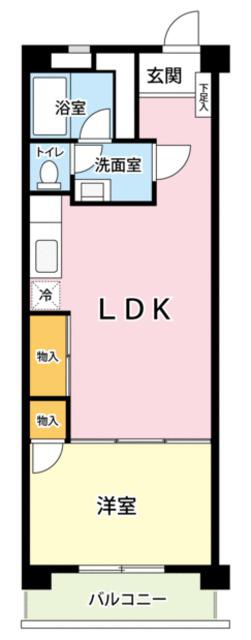 蕨HOUSE(1LDK/4階)の間取り写真