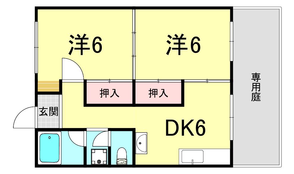 グリーンマンション(2DK/1階)の間取り写真