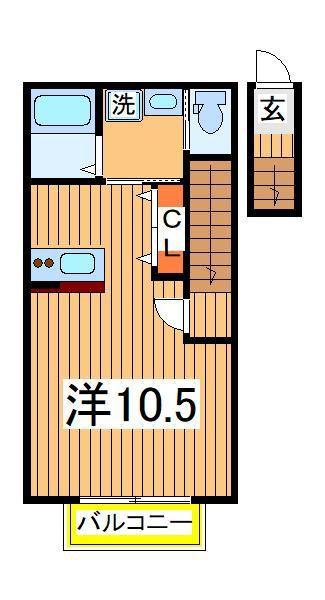 ESPACE VERT(ワンルーム/2階)の間取り写真