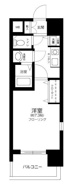 アーバイルプライムイースト(1K/3階)の間取り写真