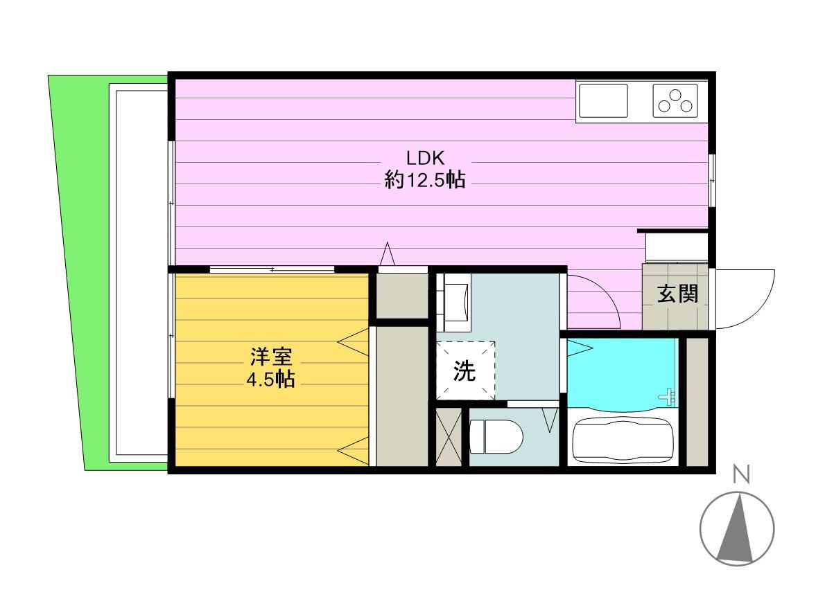 エスポアール(1LDK/3階)の間取り写真
