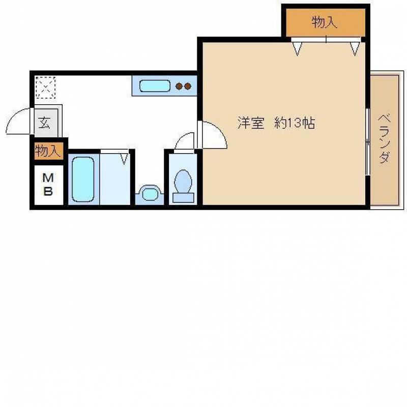 暁21・うえきⅡ号館(1K/3階)の間取り写真