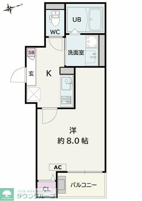 JACK KASUMIGASEKIHIGASHII(1K/1階)の間取り写真