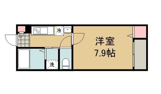 イーストポートII(1K/1階)の間取り写真