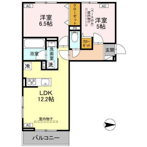 9COLORS(2LDK/2階)の間取り写真