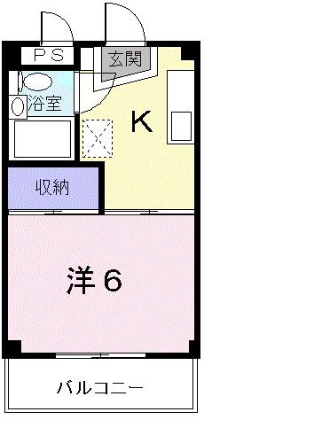 シティハイツ西本YS(1K/2階)の間取り写真