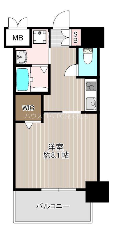 LOUIS RESIDENCE弁天町(1K/3階)の間取り写真