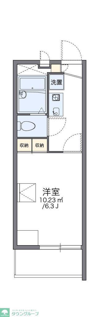 レオパレスなかやま(1K/2階)の間取り写真