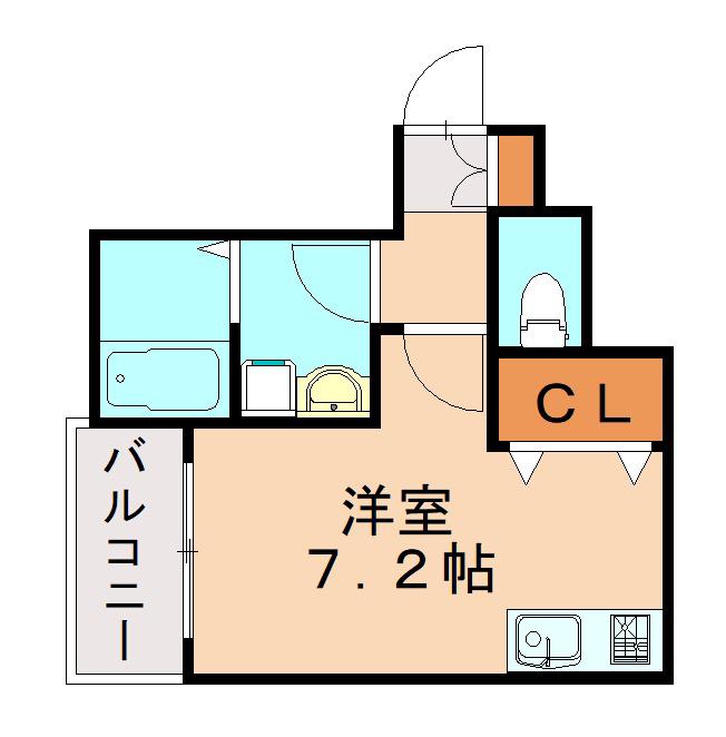 フォレスト光町(ワンルーム/1階)の間取り写真