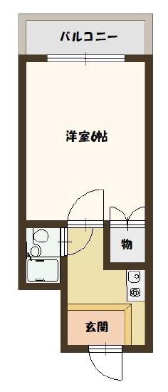 ユウパレス取石(1K/2階)の間取り写真
