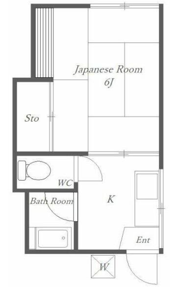 中根岸荘(1K/2階)の間取り写真