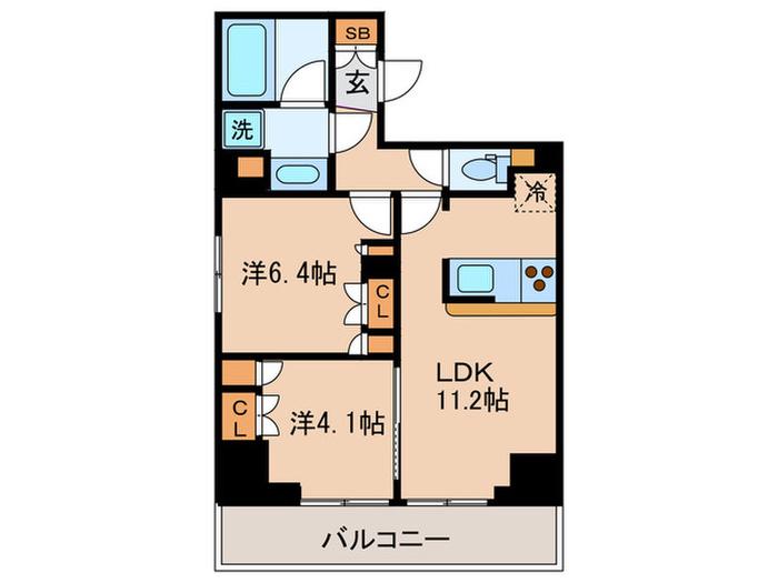 パークアクシス西巣鴨(2LDK/13階)の間取り写真