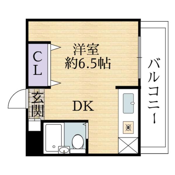 ボヌール伯太(1K/3階)の間取り写真