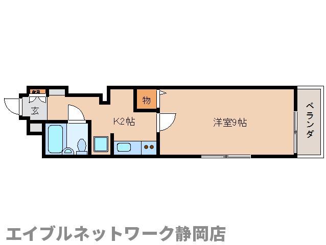 クロスロード鷹匠(1K/3階)の間取り写真