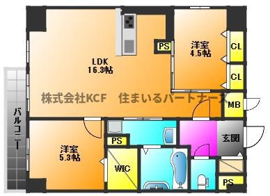 GOTOビルディング(2LDK/7階)の間取り写真