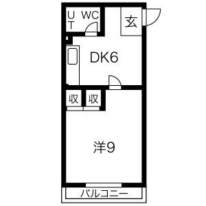 ハイコーポマイウェイ(1K/4階)の間取り写真