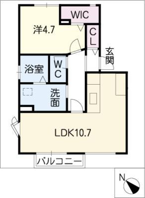 アメニティー住吉A(1LDK/1階)の間取り写真