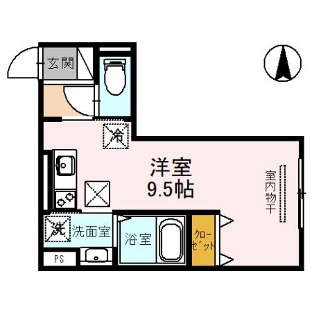 D-ROOM西台(ワンルーム/1階)の間取り写真