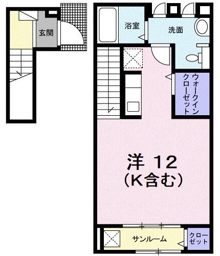 アライブ 国立(ワンルーム/2階)の間取り写真