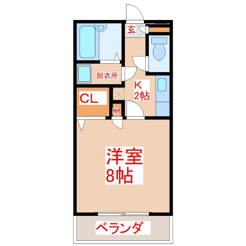 グリーンステージ葉月館(1K/2階)の間取り写真